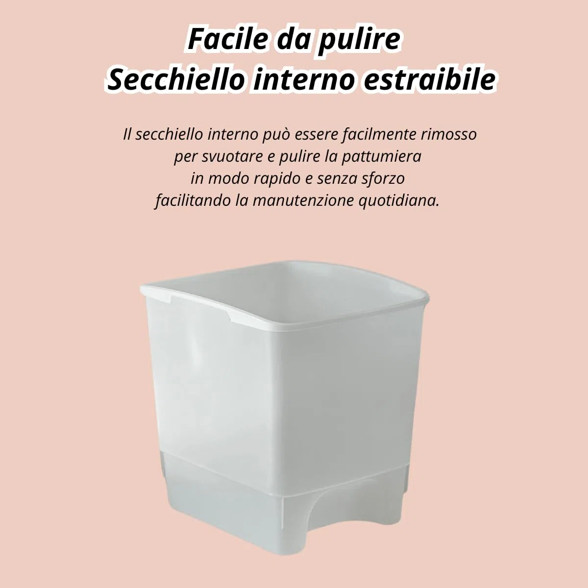 Tomaino - Pattumiera Bagno in plastica con pedale - Cestino da bagno con coperchio - Bidone immondizia Piccolo per Casa, Bagno, Ufficio, Interno, Camera (Tortora, 16 Litri)