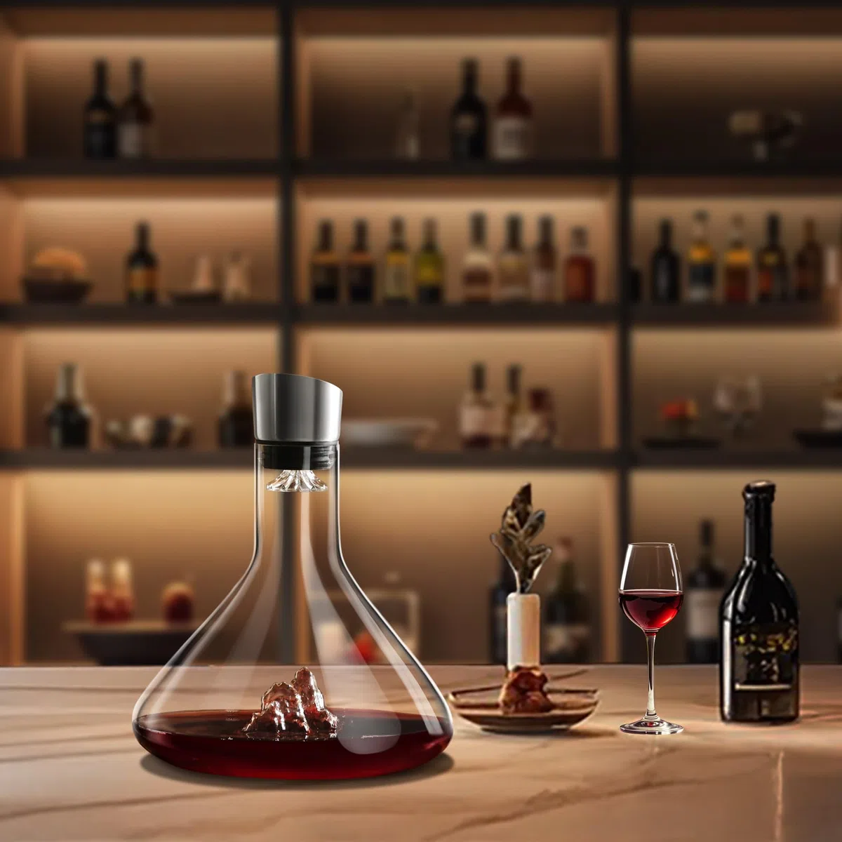 Vino decantatore, Vino rosso caraffa, decantatore con ventilazione incorporata Fondatore, filtro 1200ML