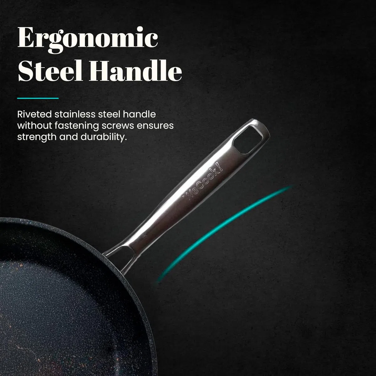 WECOOK! Ecochef Titanio Padella Induzione 18cm, Antiaderente QUANTANIUM Ecologico 5 Strati, senza PFOA, Alluminio Forgiato, 4mm di Spessore, Vitroceramica, Gas, Lavastoviglie