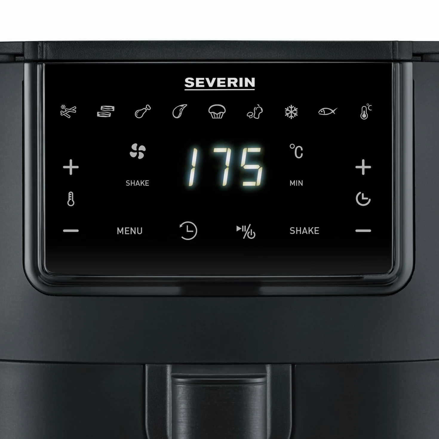 SEVERIN Friggitrice ad Aria FryLight, Friggitrice Senza Olio, Touch Screen, 8 Programmi Automatici, Funzione Mantenimento Calore, Capacità 4 L, 1300 W, Nero - FR 2461