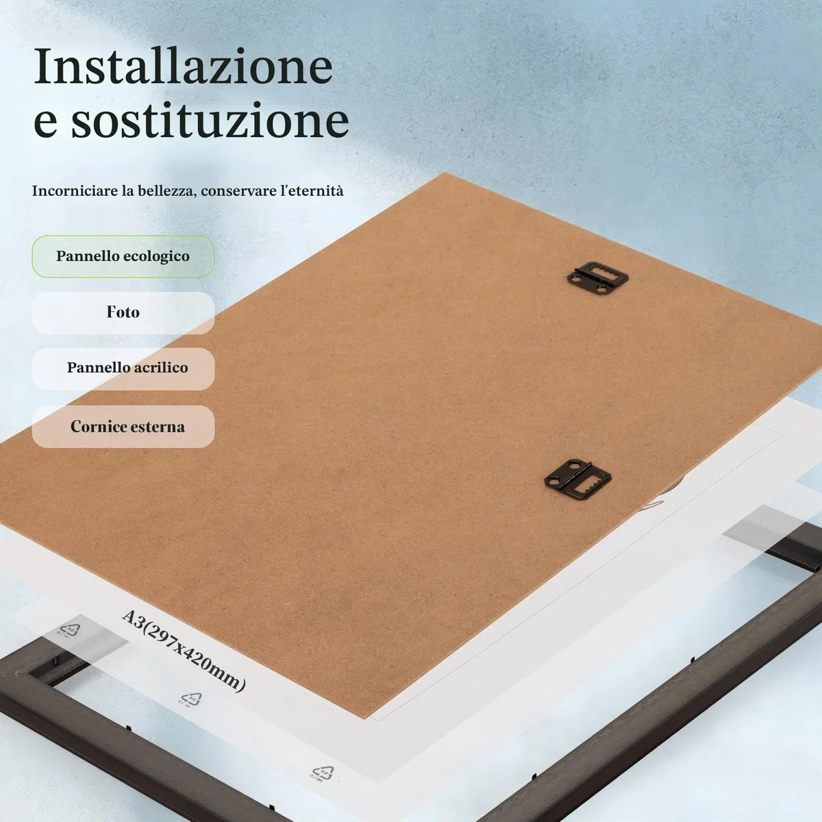 Cornice Foto A3 per Certificati Cornice Foto A3 per Diplomi 29,7x42 CM Cornice Laurea per Diploma, Cornice Marrone con Staffa, per Diploma, Licenza Commerciale (Marrone 1Pz)
