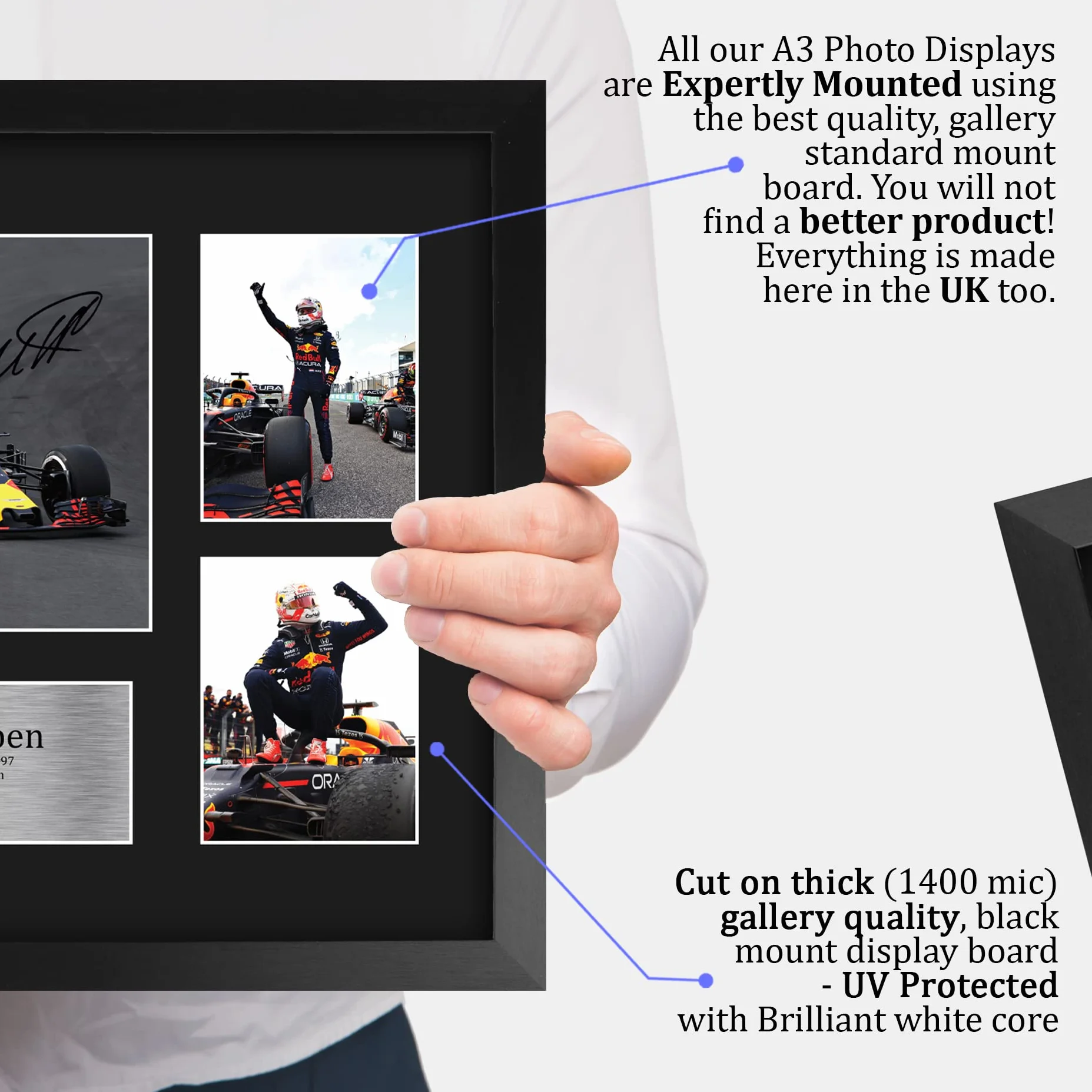 HWC Trading FR A3 Max Verstappen Gifts - Espositore con autografo stampato per fan di F1 Formula 1, formato A3