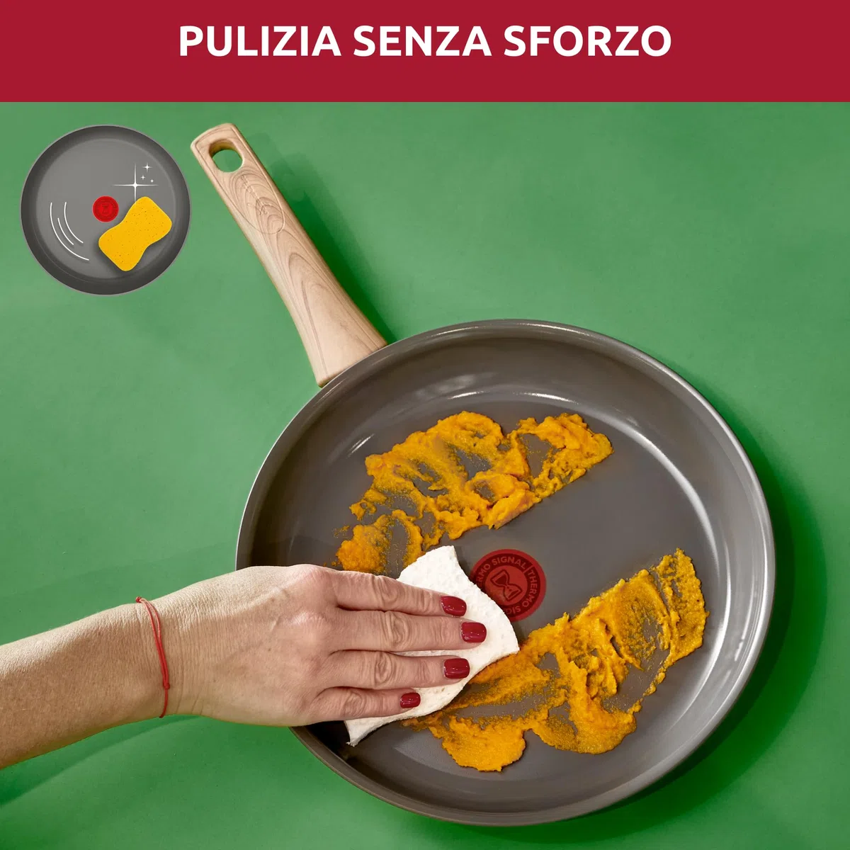 Lagostina Vivissima, Casseruola Antiaderente 18 cm con Manico Lungo, Rivestimento in Ceramica, Riscaldamento Rapido e Cottura Uniforme, Adatta a Tutte le Fonti di Calore Inclusa Induzione