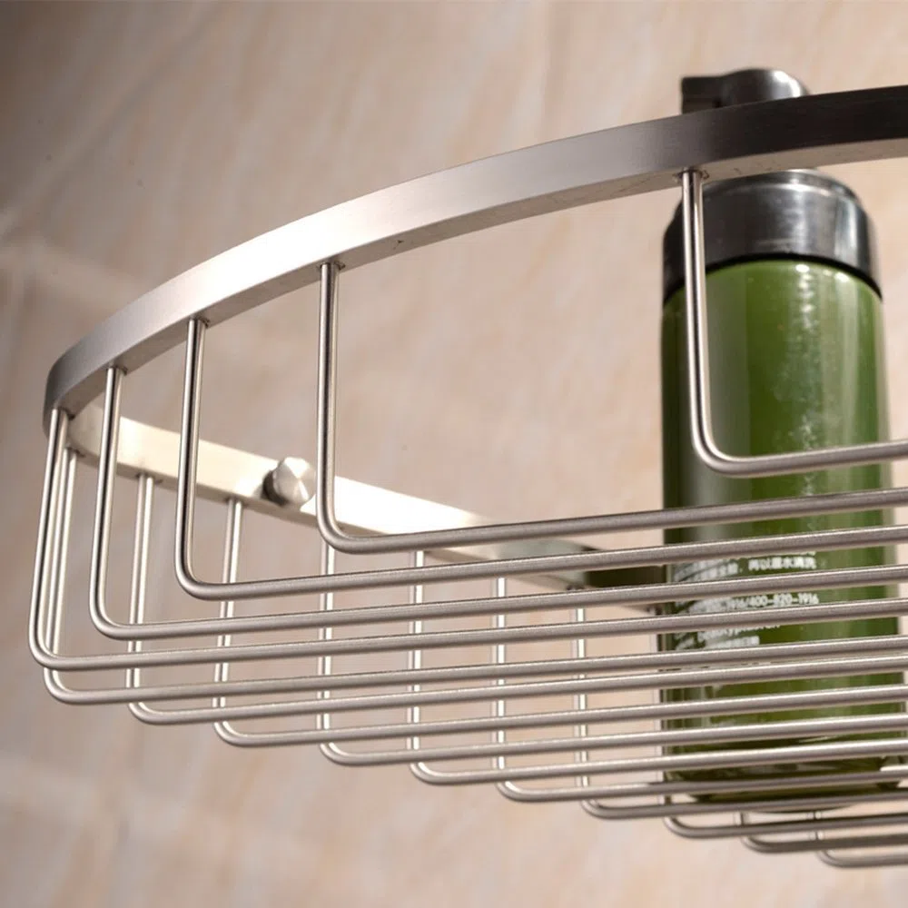CS003 - Mensola angolare per bagno, montaggio a parete, in acciaio INOX