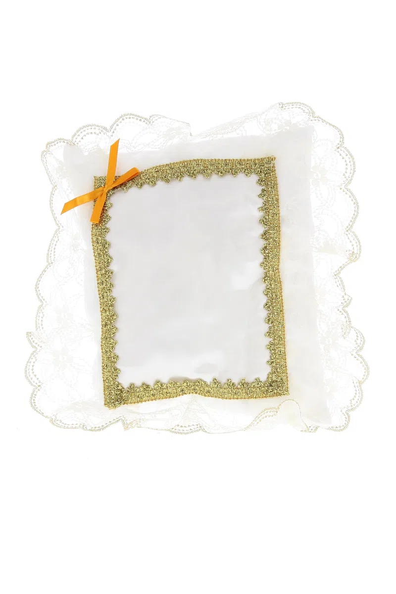 SHALOM - Cuscino In Stoffa Per Statuina Gesù Bambino. Dimensioni 33x45 Cm