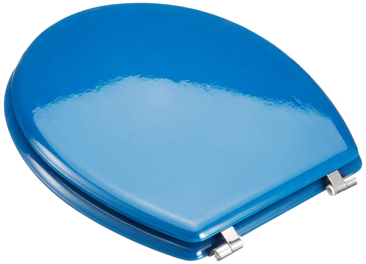 MSV 140015 - Sedile WC in MDF/Acciaio INOX, Blu scuro, 43,5 x 37,5 x 1,8 cm