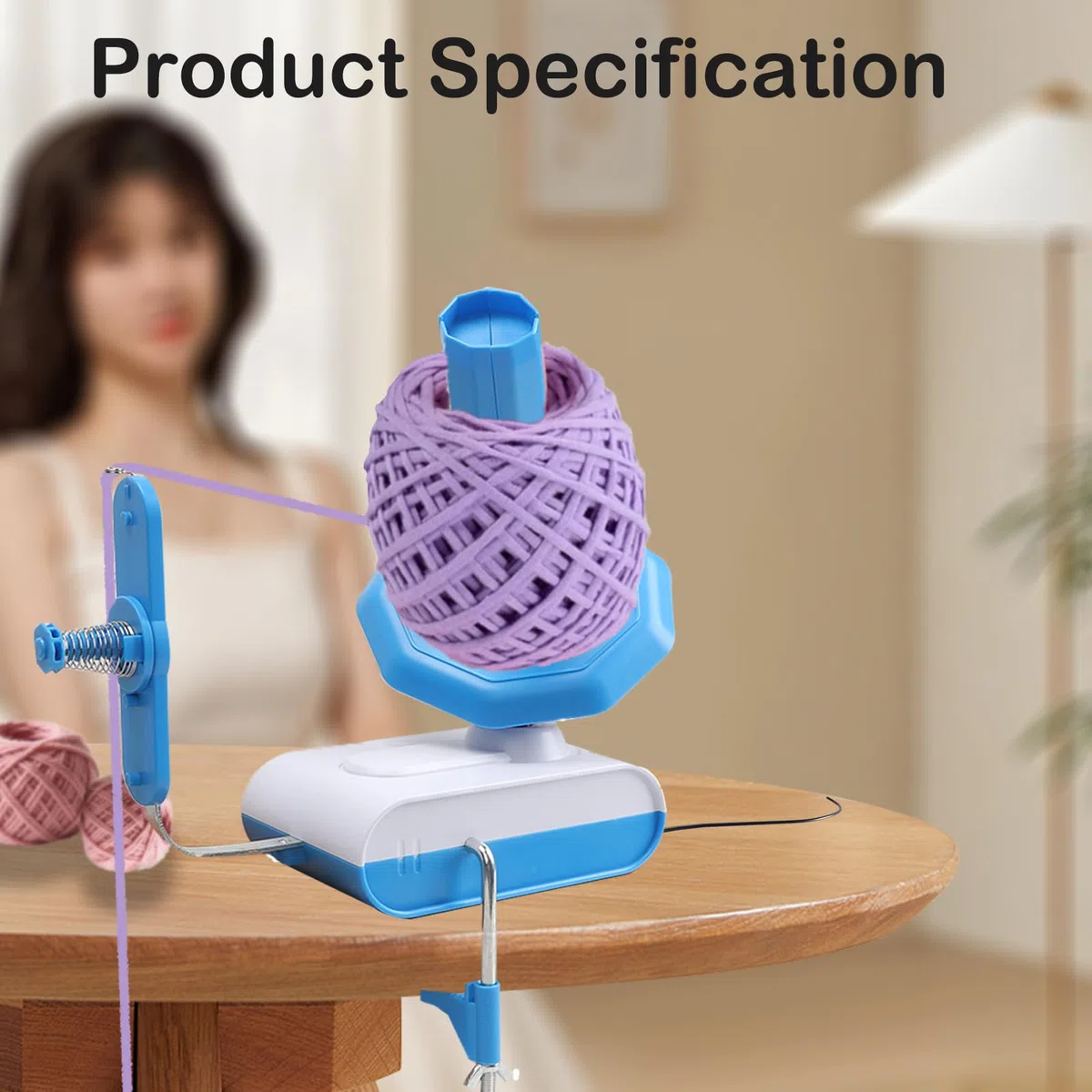 BestYiJo Avvolgitore elettrico Automatico Grande Capacità 13oz Filato Winder Lana Winder Winder per Uncinetto Macchina di avvolgimento (Blu)