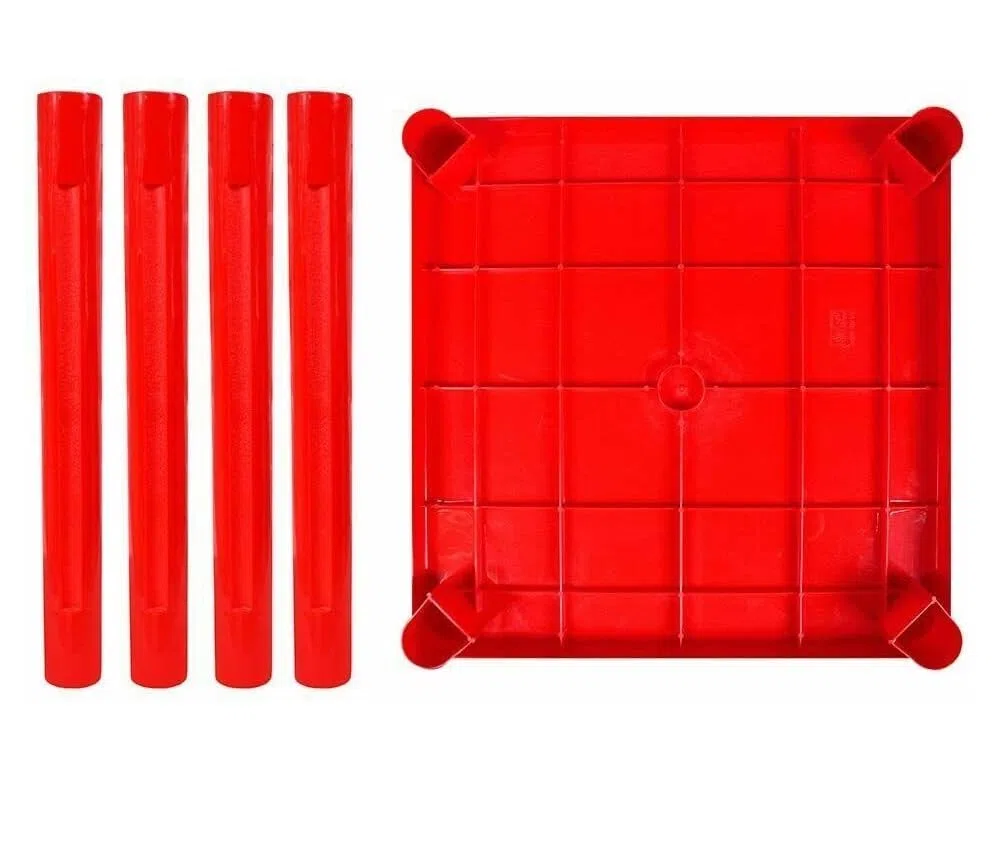Tavolino in Plastica per Bambini Tavolo da Gioco Tavolino in Plastica Rigida 50 x 50 per Interni Esterni Tavolo per Bambini Tavoli Colorati per Bimbi (ROSSO)