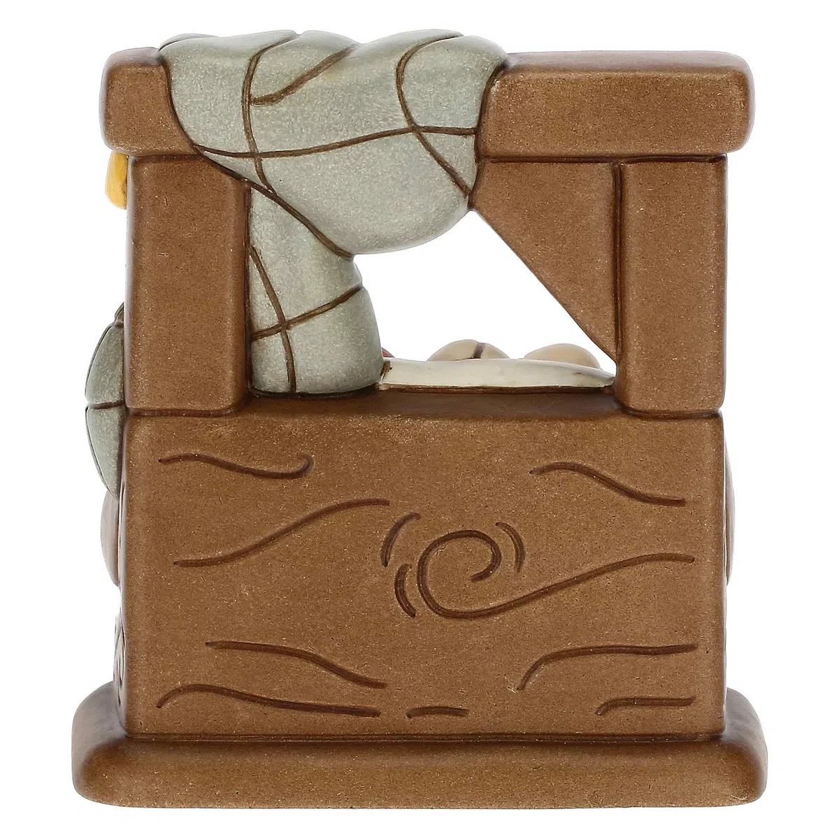 THUN, Banco del Pesce in Ceramica Decorata a Mano, Linea Presepe Classico, Decorazioni Natale Casa, 8.3x4.8x9 cm h