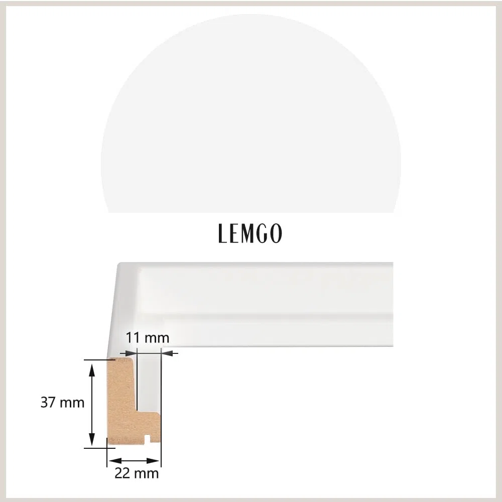 Bildershop-24 - Cornice per fughe ombreggiate Lemgo, Bianco Opaco, 50 X 100cm