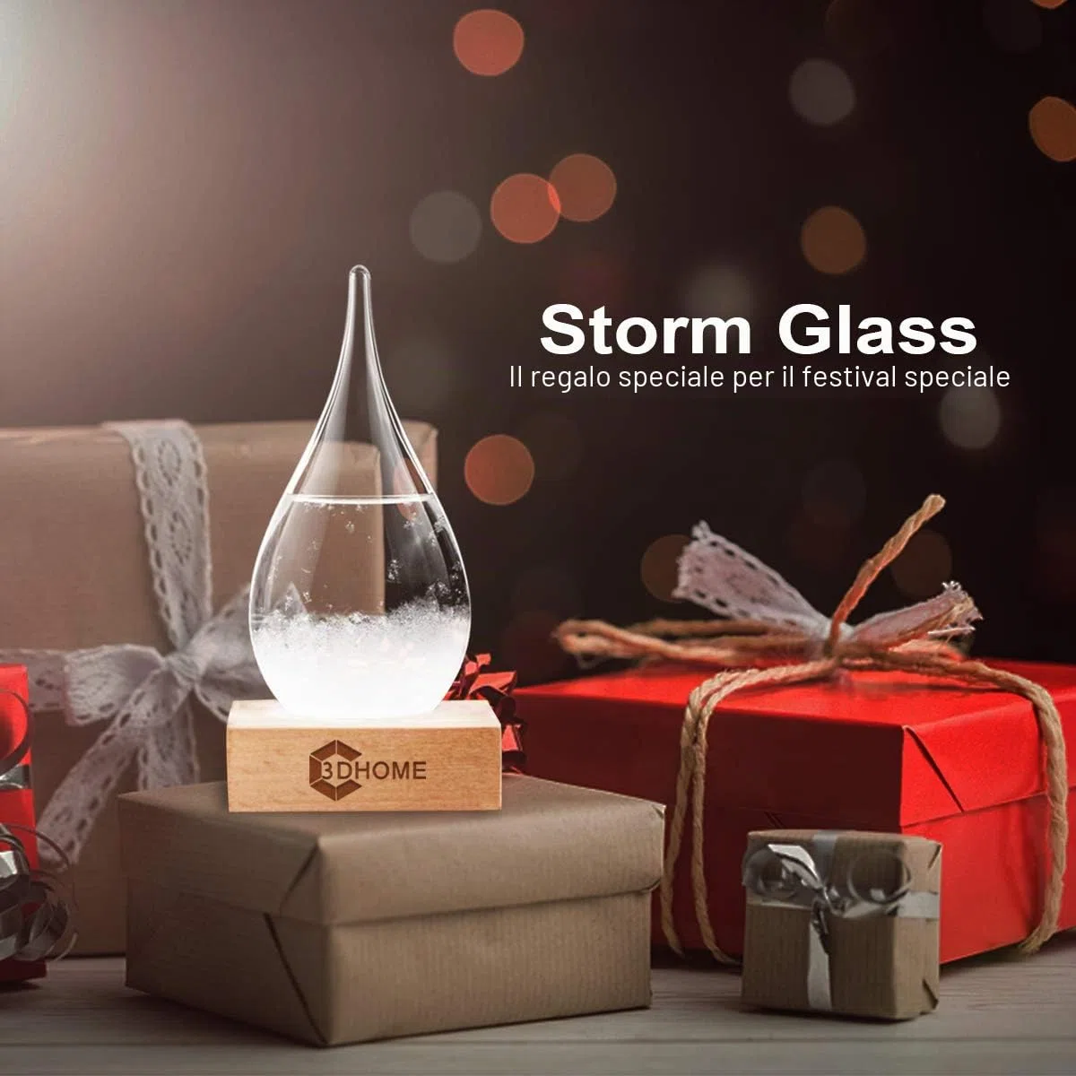 Storm Glass Stazioni meteorologiche di Vetro Tempesta Meteo Goccia d'Acqua Previsione Previsione Creativa Stile Nordico Meteo Decorativo Vetro (small)