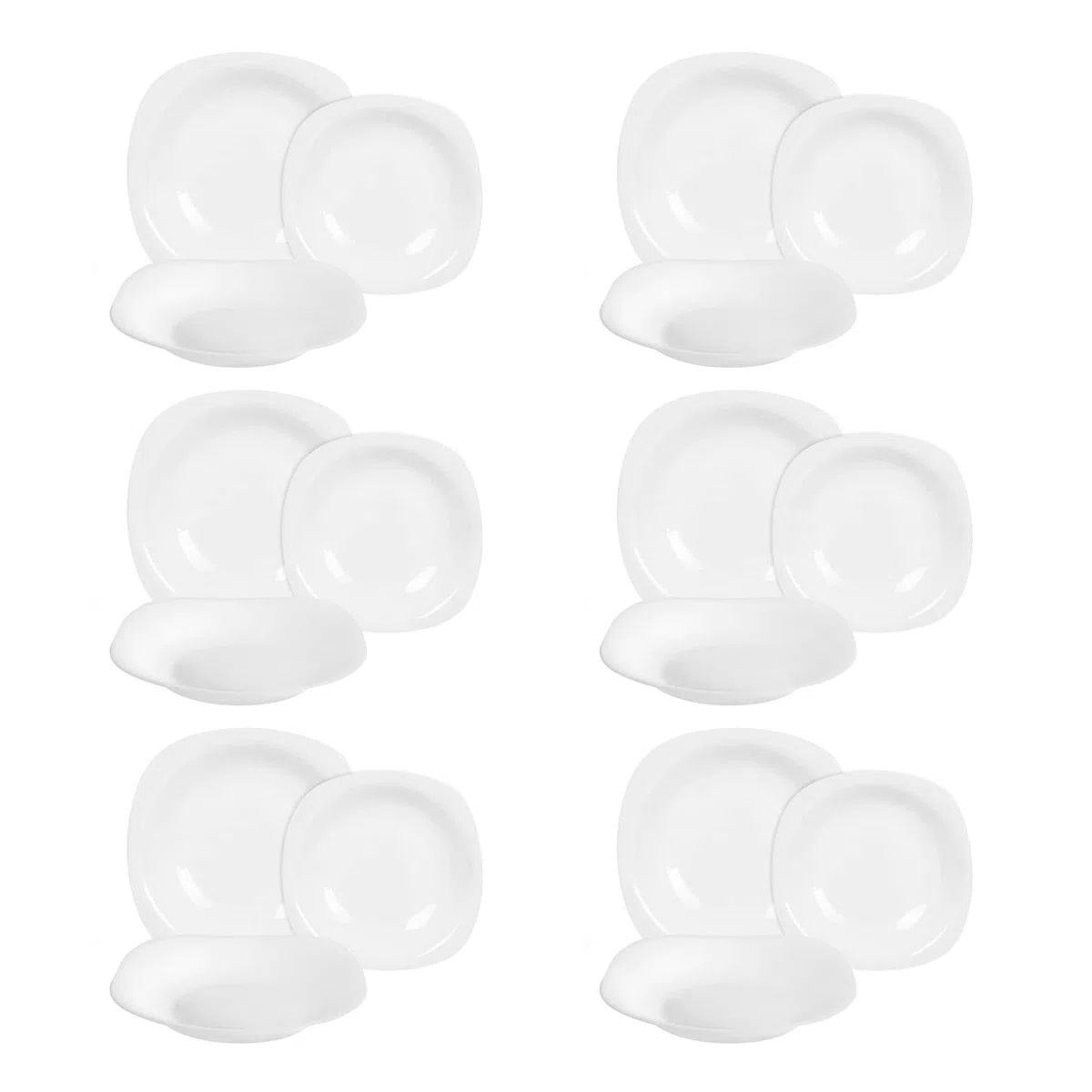 Bormioli - Servizio piatti "Parma" x 6 persone, Bianco