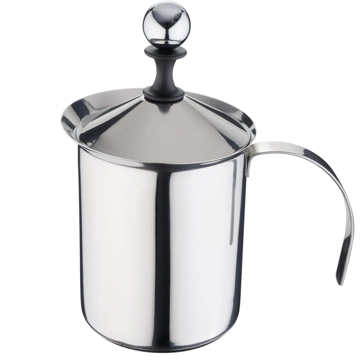Schiumalatte per Latte Vaccino & Vegatale, 0.8 Litro Volume, per Tutti i Piani Cotture incl. Induzione, in Acciaio Inossidabile, Lavabile in Lavastoviglie