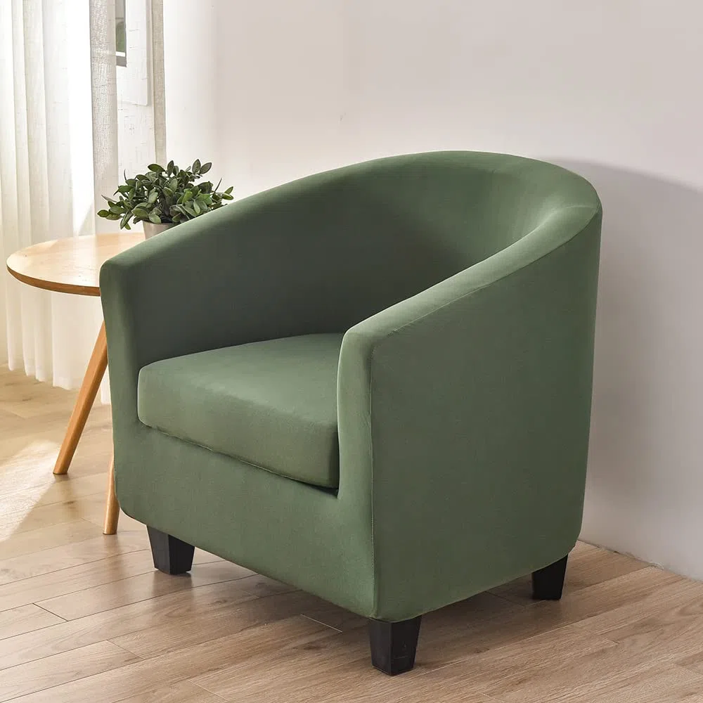 Copripoltrona 1 posto chesterfield elasticizzato Copertura poltrona cocktail fodera poltrona chesterfield 2 pezzi copripoltrona universale Verde militare