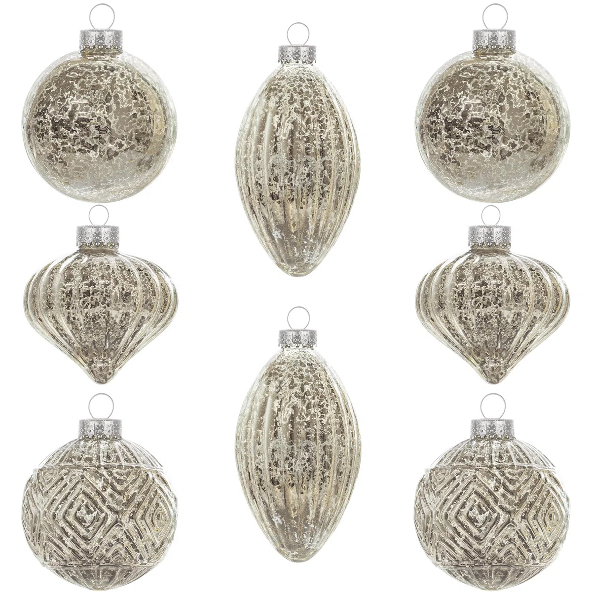 8 pezzi palline di natale champagne vetro palla di vetro glass ciondoli e pendenti palline ornamento di mercurio deocro natalizio Appendiabiti Decorazioni natalizie Addobbi