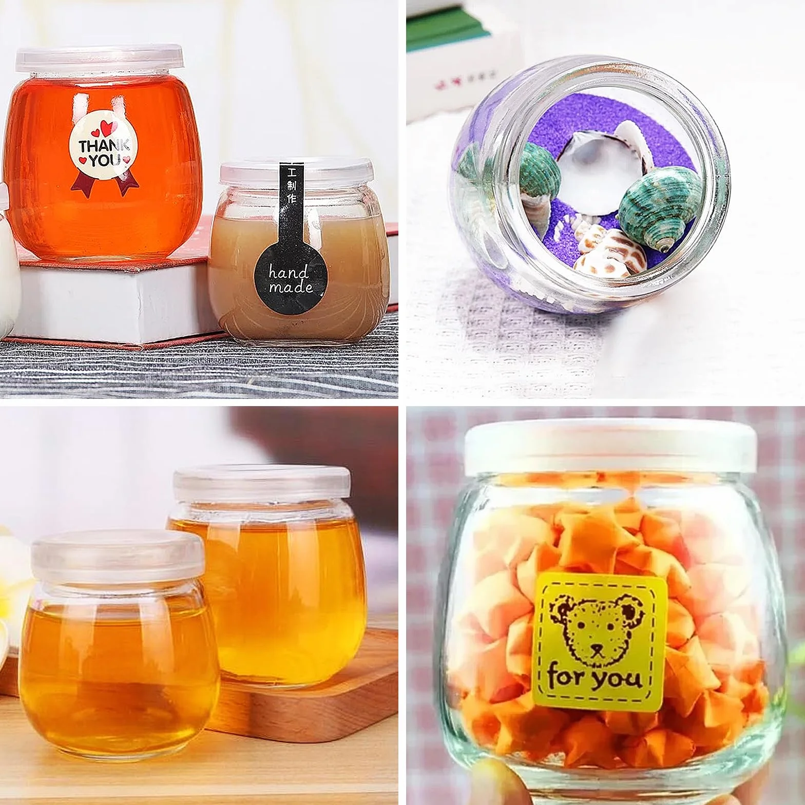 20 Vasetti per yogurt con coperchio,200 ml,Vasetti da Yogurt in Vetro,bicchieri da dessert,barattoli per yogurt, ideali per panna cotta, tiramisù, budino, yogurt, piccoli bicchieri per dessert