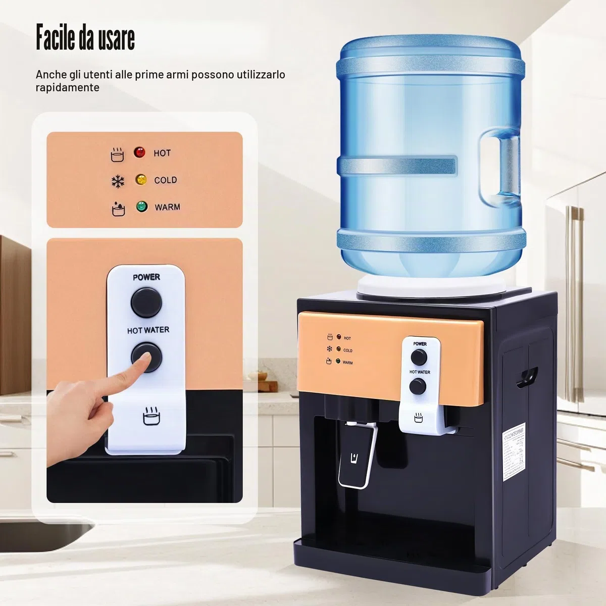 Distributore di acqua elettrica, distributore di acqua calda fredda, adatto per scrivanie, comodini, tavolini, bar e altri luoghi.