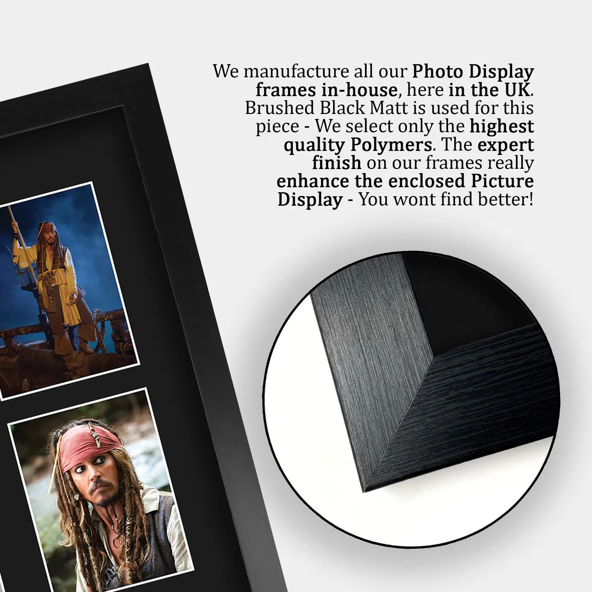 HWC Trading FR A3 Johnny Depp Pirates of the Caribbean I Regali Hanno Stampato L'Esposizione Firmata Dell'Immagine Dell'Autografo Per I Tifosi Di Memorabilia Di Film - A3 Framed