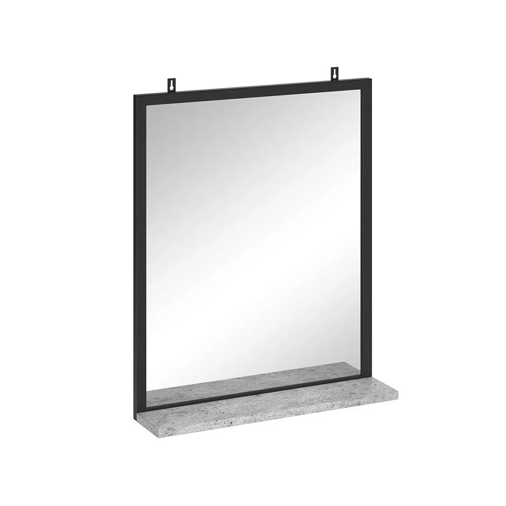 Vicco Specchio bagno Fyrk, Calcestruzzo, 50 x 60 cm, con vano portaoggetti per la conservazione di accessori da bagno