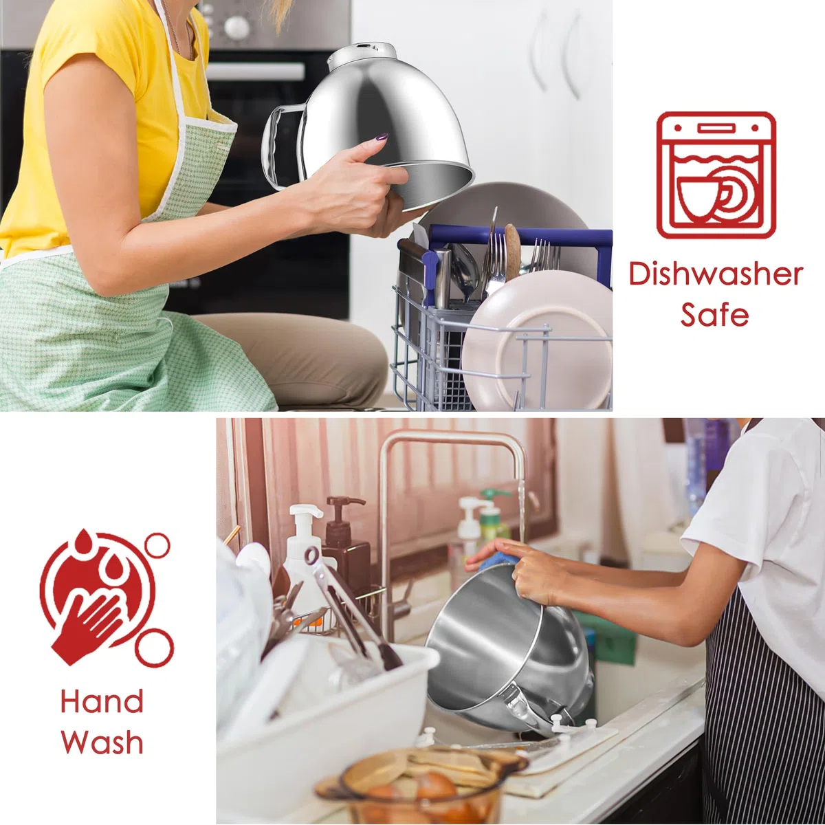 KITOART Ciotola in acciaio inox per mixer KitchenAid con testa inclinabile da 4,5 litri/5 litri, ricambio KSM150 in acciaio inox, ciotola da 4,5 QT/5QT per mixer KitchenAid, argento