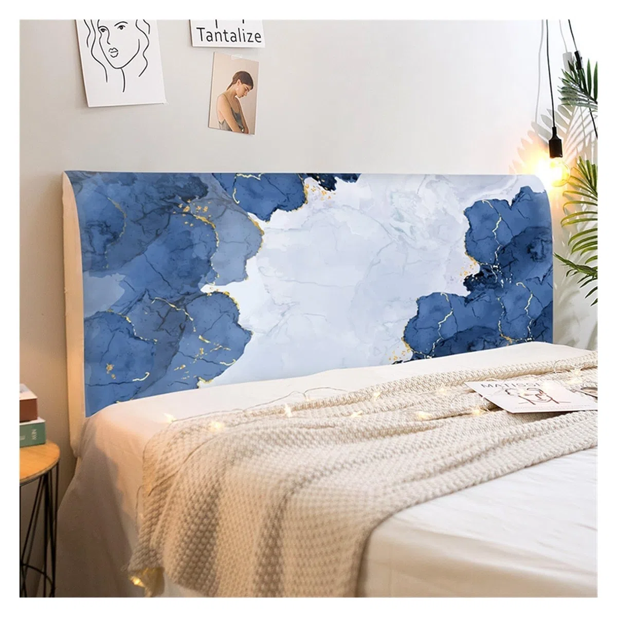 Copritestata Letto all-Inclusive Copritestata Letto Elastico Stampato in Poliestere 1,8 m 2 m 2,2 m Copri testiera (Color : CTZ2809, Size : W150 x H65cm)