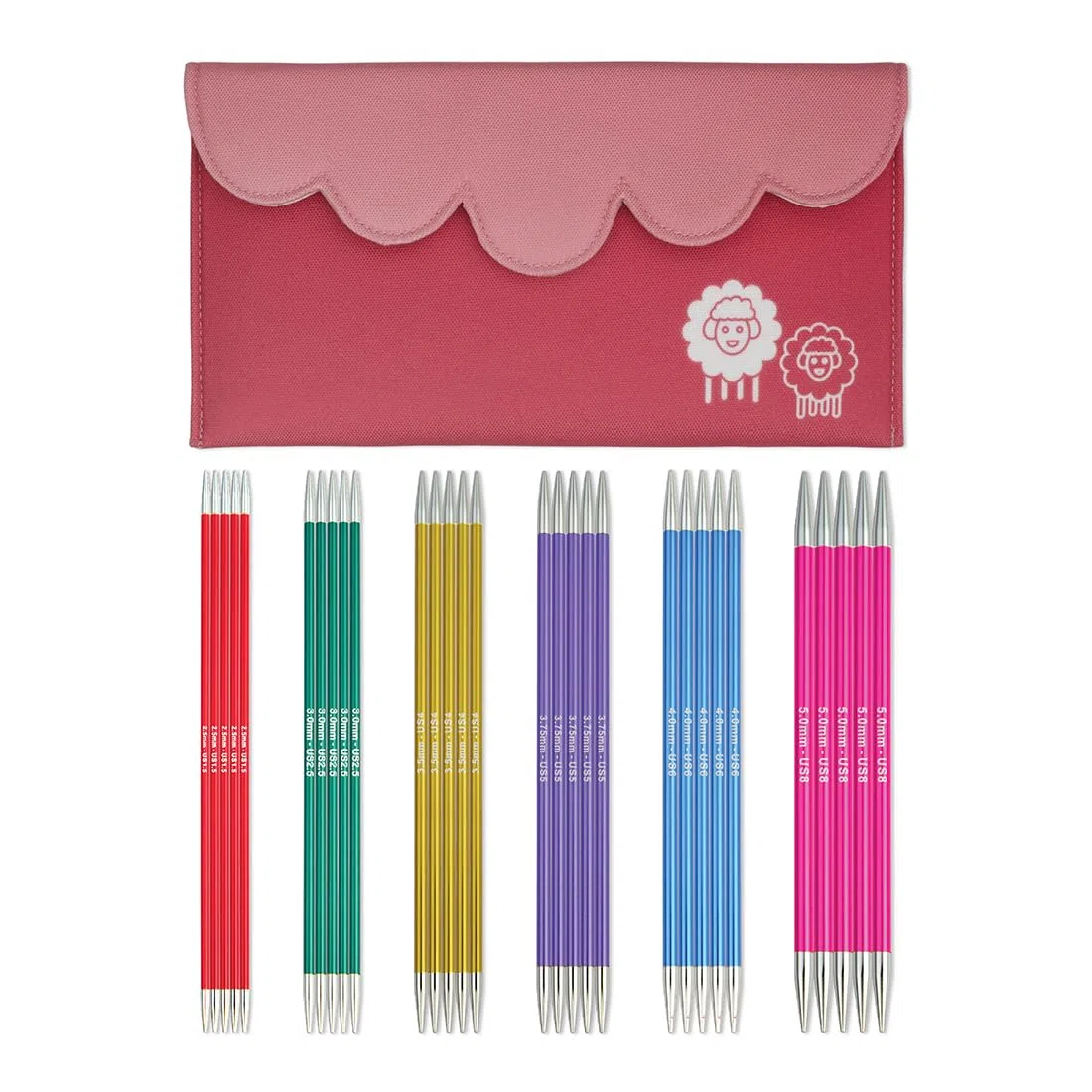 KnitPro 47422 Zing Set ferri da maglia a doppia punta, 20cm Lunghezza, Set di 6