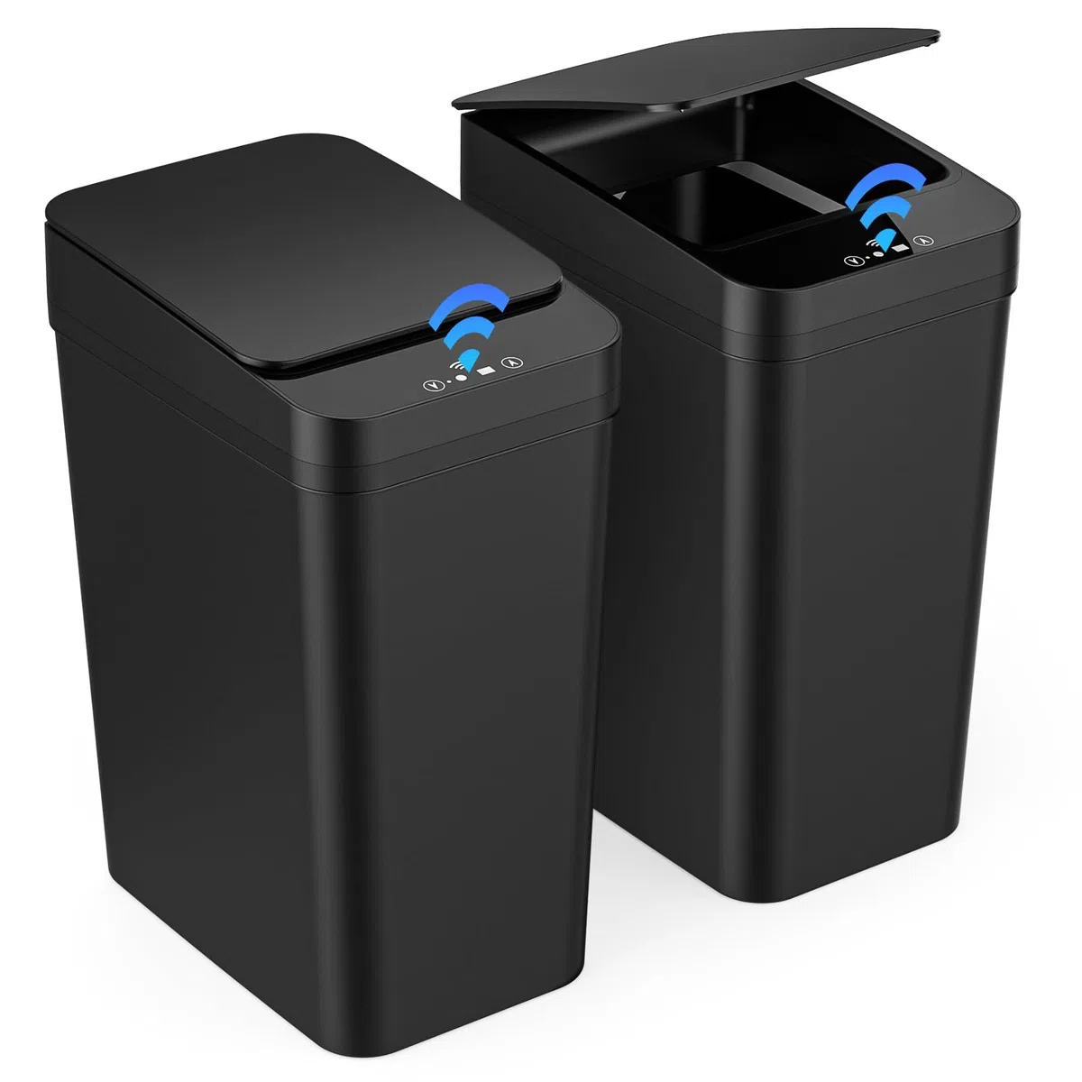 2 Cestino Bagno Pattumiera, Cestino Spazzatura Bagno Piccola da 12 litri, 3 Modalità di Funzionamento, Cestino Intelligente Silenzioso e Impermeabile, per Cucina, Ufficio, Soggiorno