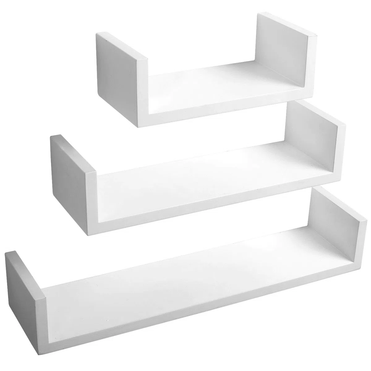 WOLTU Mensole da Muro Mensola a Cubo Scaffale Parete Decorazione per Cameretta Salotto Libreria CD Legno MDF Moderno 3 Pezzi Diametri Diversi Bianco RG9239ws