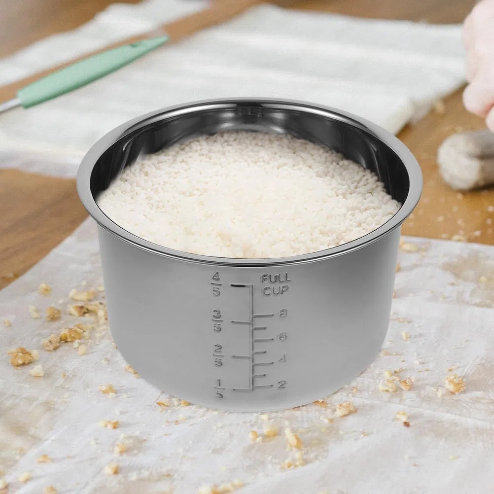 Ciieeo Pentola Interna in Acciaio Inossidabile Per Cuociriso 22Cm Rivestimento Sostitutivo Antiaderente Multifunzione Per Cucina Domestica