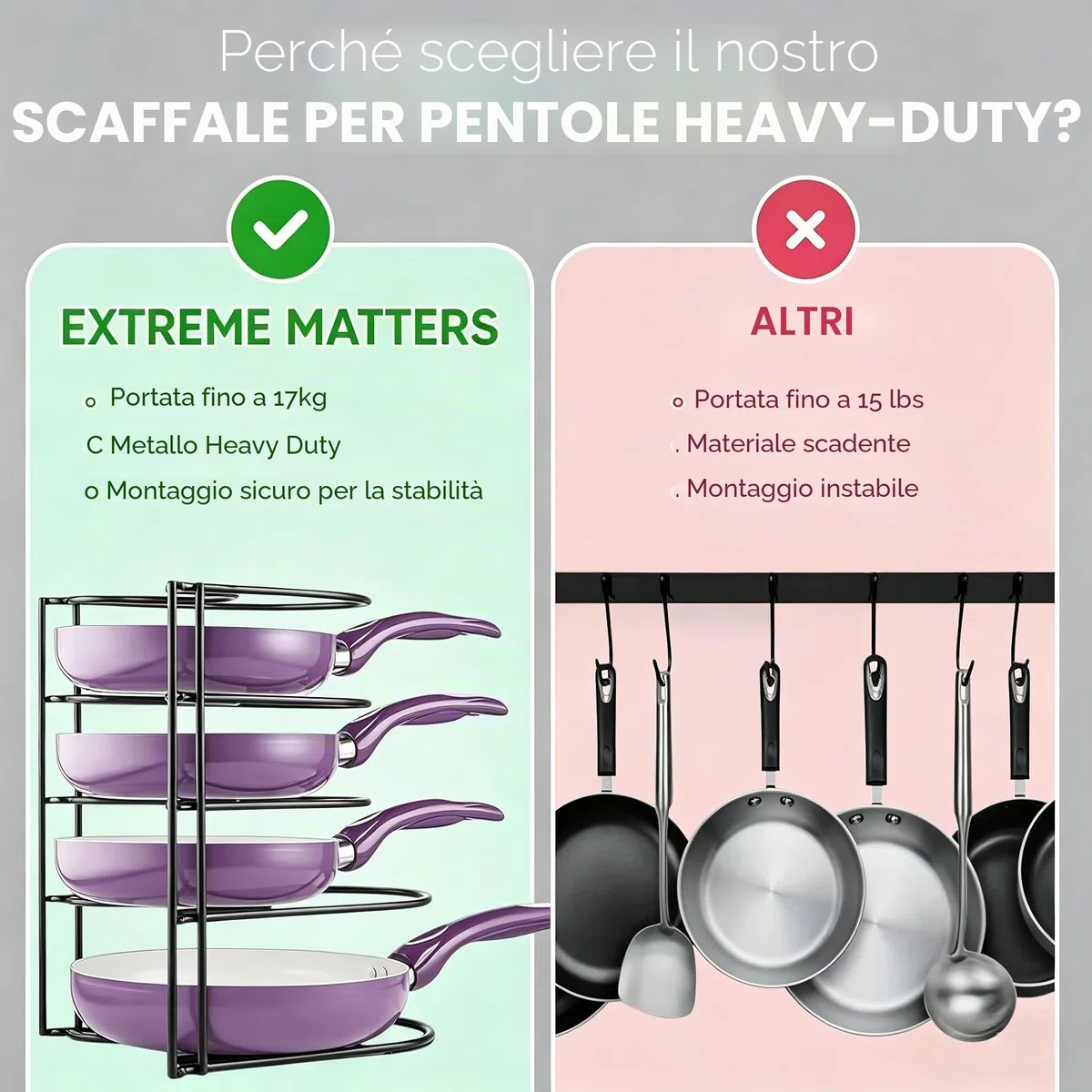 Organizer per pentole e pentole resistenti a 5 ripiani per conservare padelle in ghisa piastre e pentole poco profonde struttura in acciaio resistente salvaspazio per la cucina
