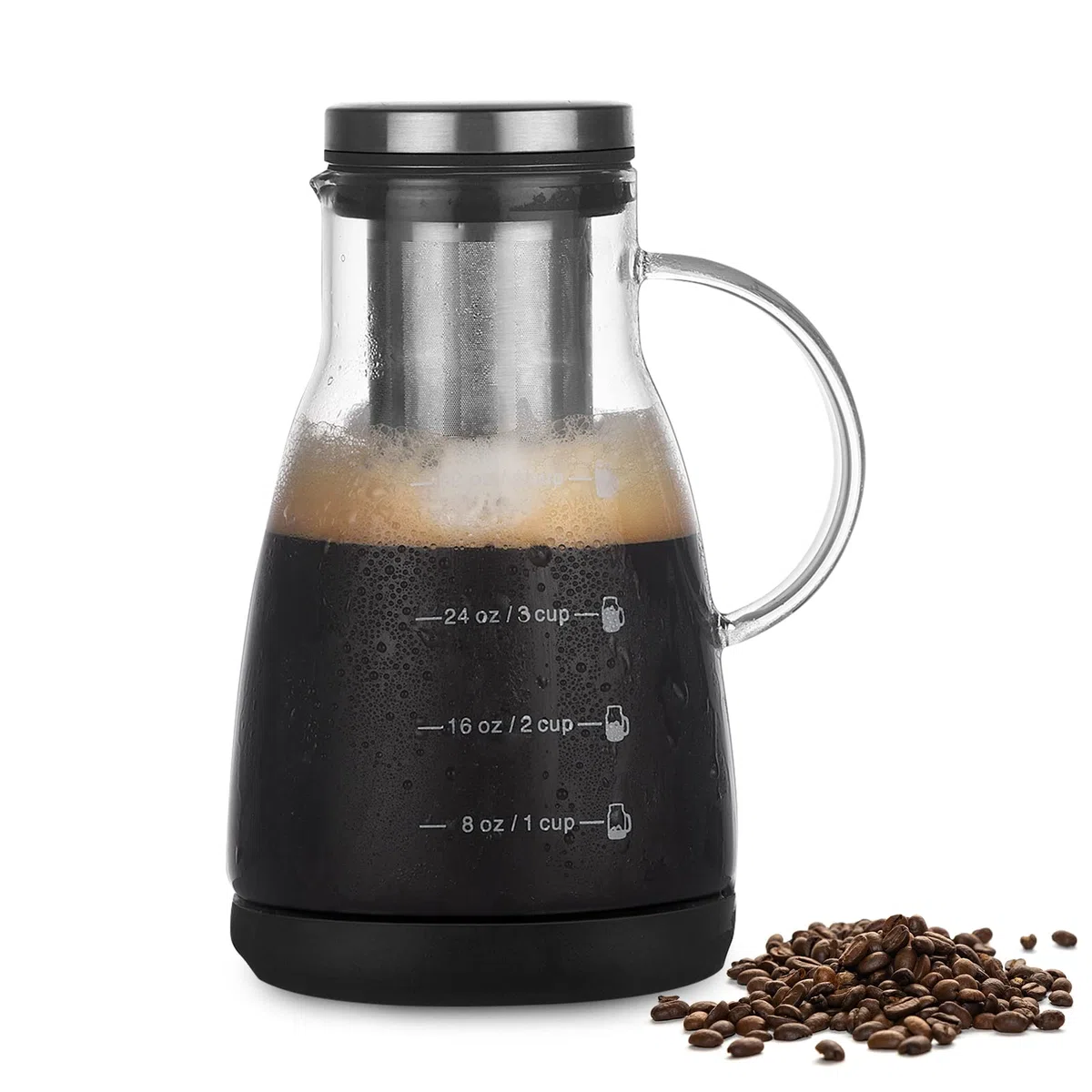 Coffee Maker | Macchina da Caffè, Senza Plastica, Vetro, con Percolatore in Acciaio Inox, 960 ML