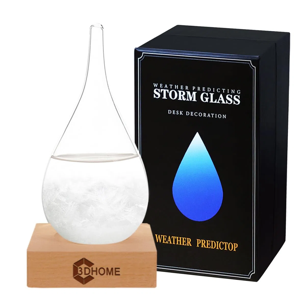 Storm Glass Stazioni meteorologiche di Vetro Tempesta Meteo Goccia d'Acqua Previsione Previsione Creativa Stile Nordico Meteo Decorativo Vetro (small)