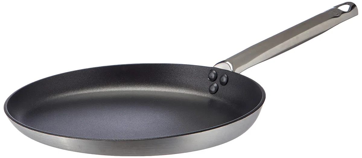 Pentole Agnelli Crespelle Padella per Crépes, in Alluminio, con Manico Tubolare in Acciaio Inossidabile, Argento