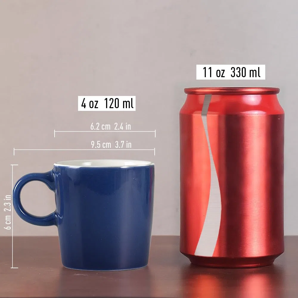 homEdge Pro-210CEC060223 - Tazzina da caffè da 120 ml, per caffè espresso e tè, set da 6, colore: blu navy