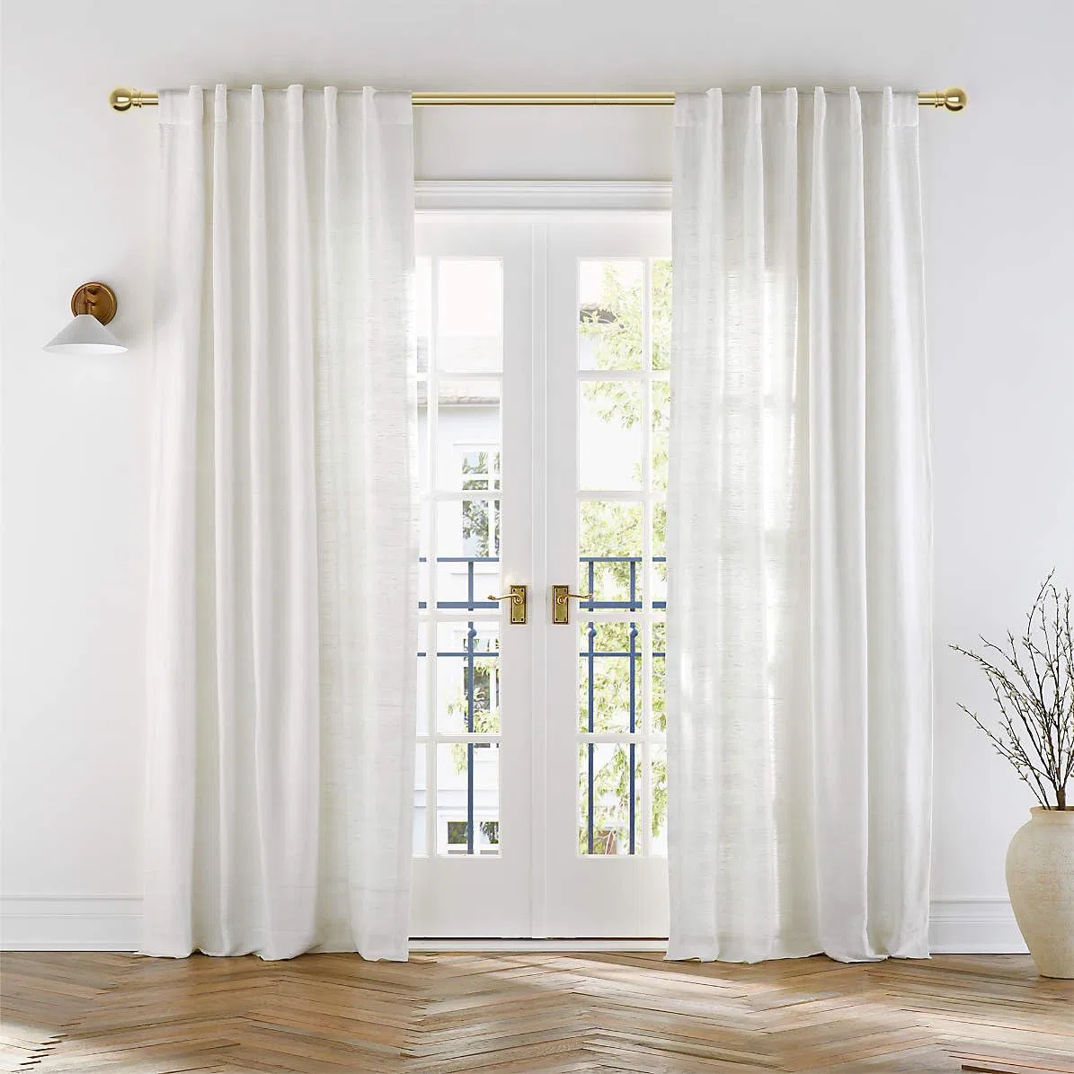 Bastoni per tende dorati per finestre da 66 a 120, asta lunga regolabile per tende per patio esterno, porta scorrevole in vetro, set di aste decorative per tendaggi di diametro 5/8, asta per tende