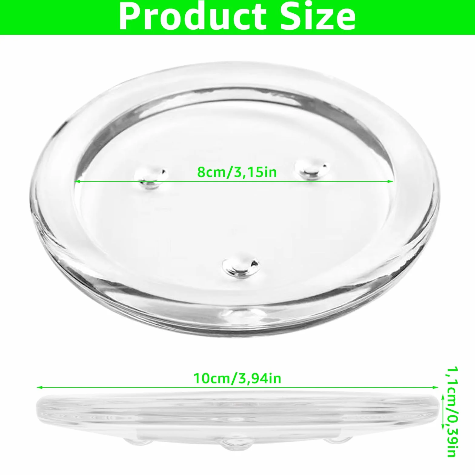 24 portacandele in vetro da 10 cm, sottobicchieri rotondi in vetro per candele, sottobicchieri in vetro, piatti di candela trasparenti per candele, spa, matrimoni, feste, decorazioni per la