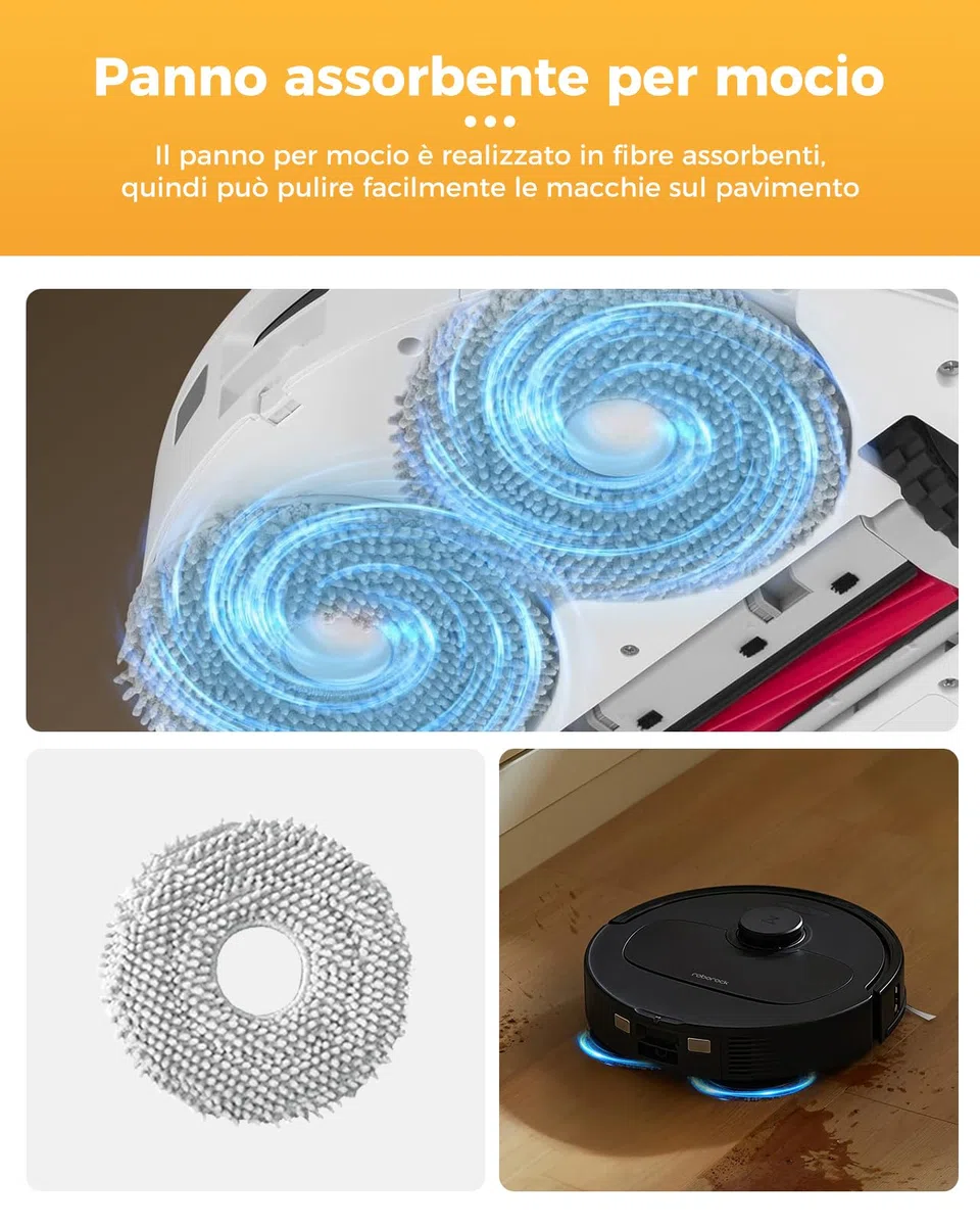 29 pezzi QV35A accessori per Roborock QV 35A/QV 35S/Qrevo S Pro/QR 598/QR 798 aspirapolvere robot. 2 spazzole principali, 6 sacchetti per la polvere, 4 filtri HEPA, 6 spazzole laterali, 8 tamponi