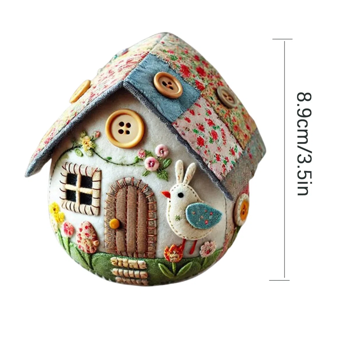 Generico Patchwork Felt Egg House DIY Kit, DIY Patchwork Felt Egg House Chick Craft Kit, Handmade Embroidered Easter (B+D)