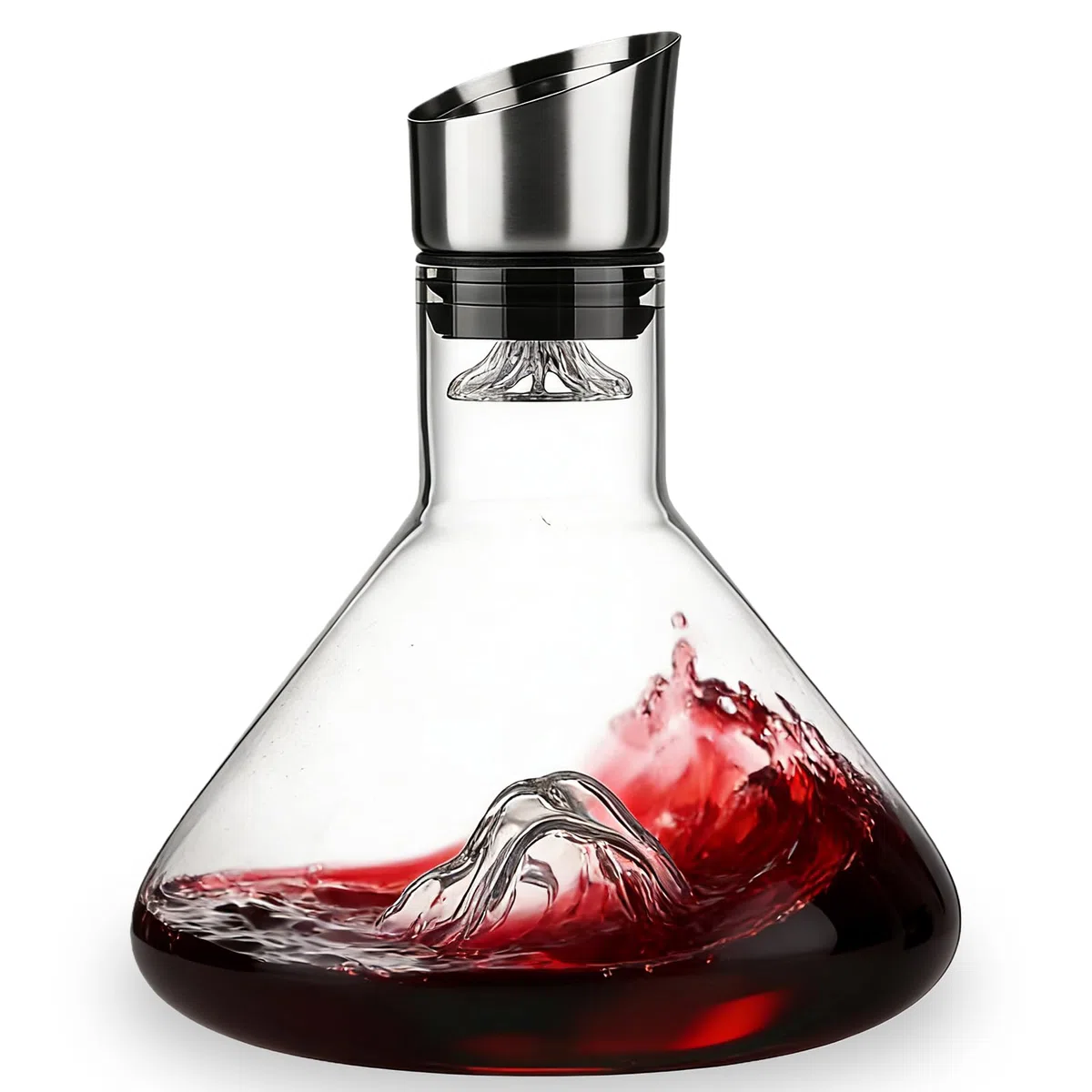 Decanter Per Vino Rosso,1500ML Decanter Per Vino Con Aeratore,Caraffa Vino Con Aeratore,Decantatore Con Aeratore E Filtro Per I Suoceri E Gli Aanti Del Vino,Vino Rosso,Servizio Antigoccia