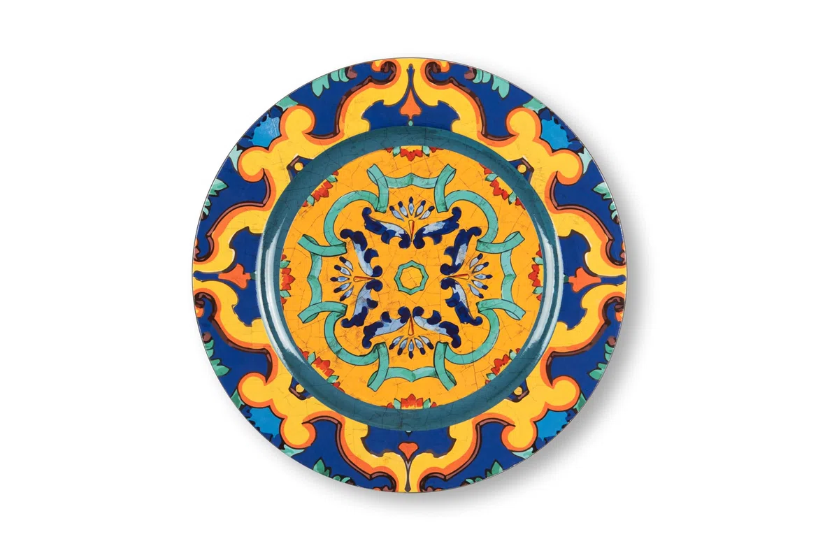 Excelsa Trinacria 6 Sottopiatti in Plastica PP, stile Siciliano, multicolore