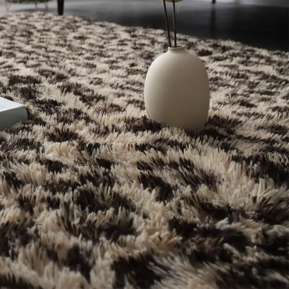 Tappeto per soggiorno, stampa leopardata beige, 80 x 200 cm, spesso e morbido, a pelo lungo, per interni, soggiorno, camera da letto e corridoio, lavabile a mano, resistente allo sbiadimento