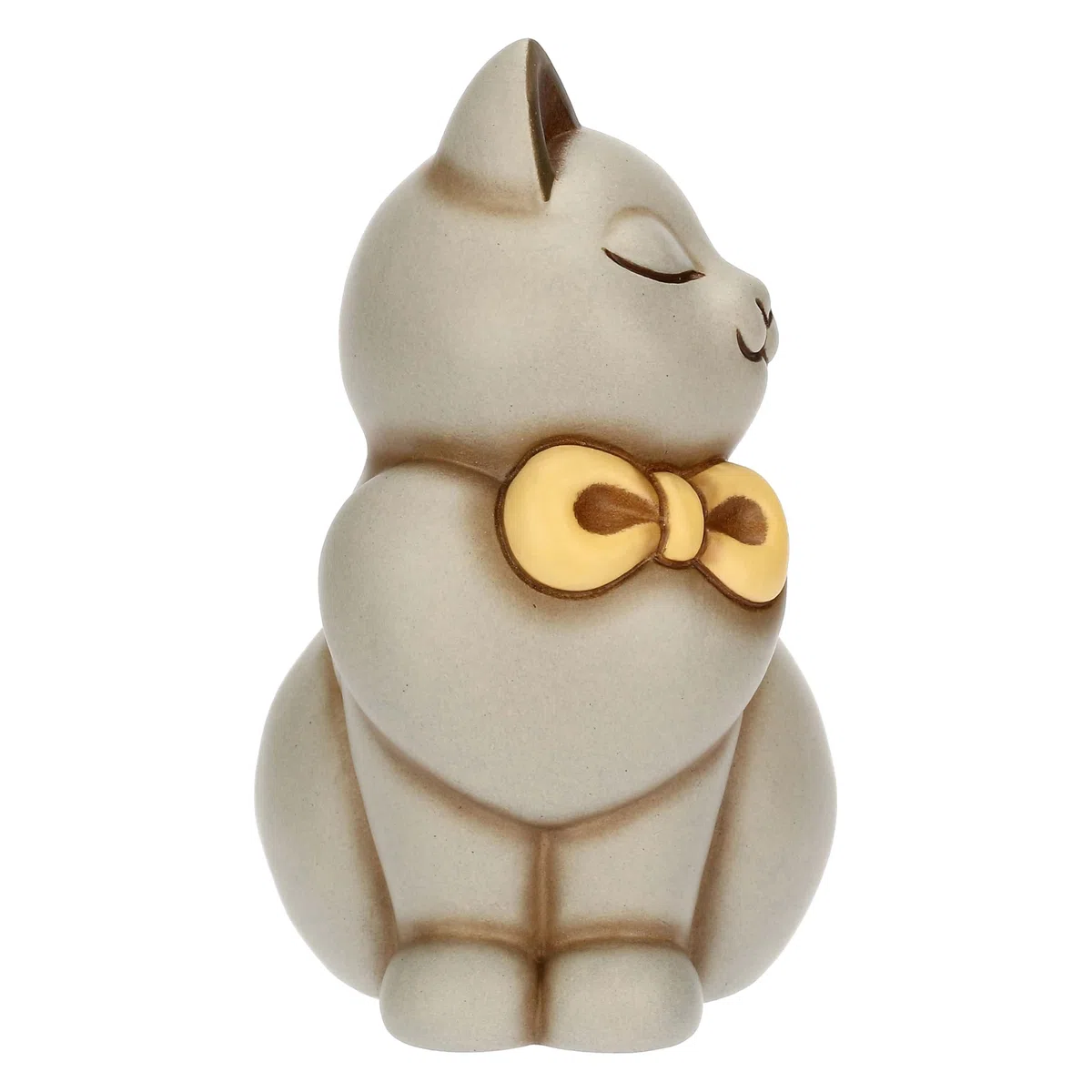 Thun Gatto Momi con Fiocco, Medio, Ceramica, Collezione Altro novità 2025, 7,5 x 6,7 x 11,4 cm