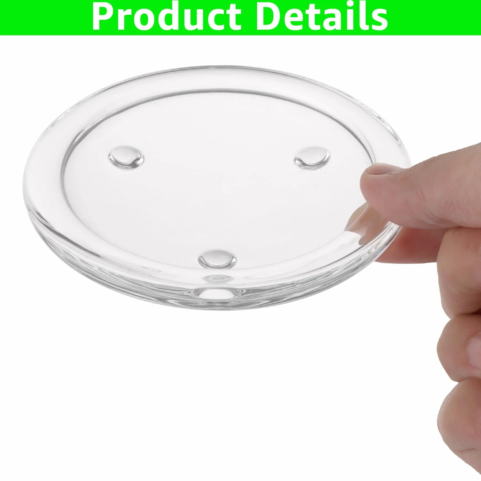 24 portacandele in vetro da 10 cm, sottobicchieri rotondi in vetro per candele, sottobicchieri in vetro, piatti di candela trasparenti per candele, spa, matrimoni, feste, decorazioni per la