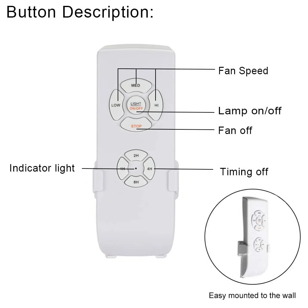 Wifi Ventilatore Lampada Telecomando Kit,Wireless Ricevitore e Trasmettitore con 3 Velocità e 4 Timer,Supporto Smart Life APP, Alexa e Google Home
