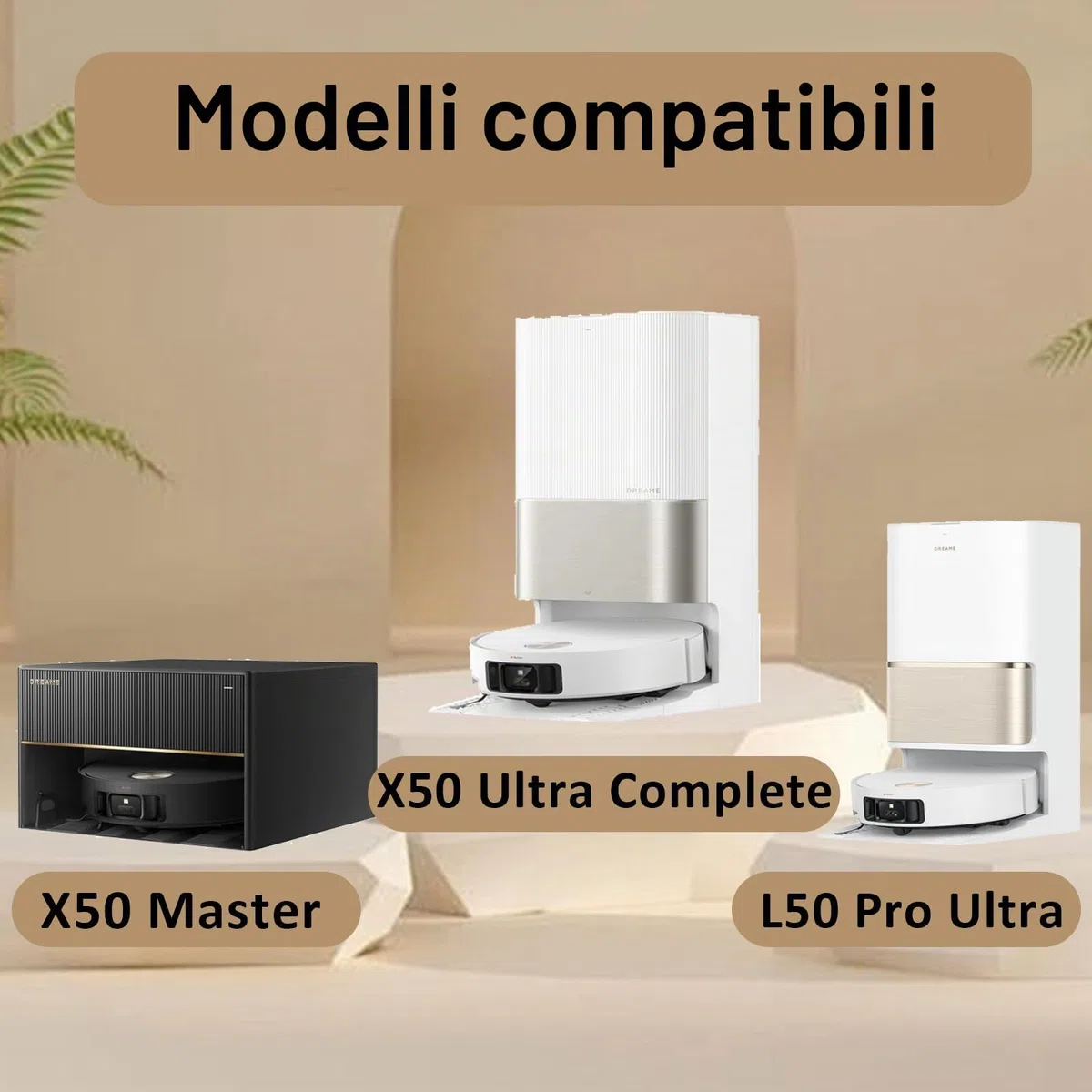 Accessori di Ricambi per Dreame X50 Ultra Complete/ L50 Pro Ultra/ X50 Master/ L40s Pro Ultra, Kit 1 Set Spazzola Principale, 4 Filtri Hepa, 4 Spazzola Laterale, 4 Sacchetti Aspirapolvere, 6 Panni Mop