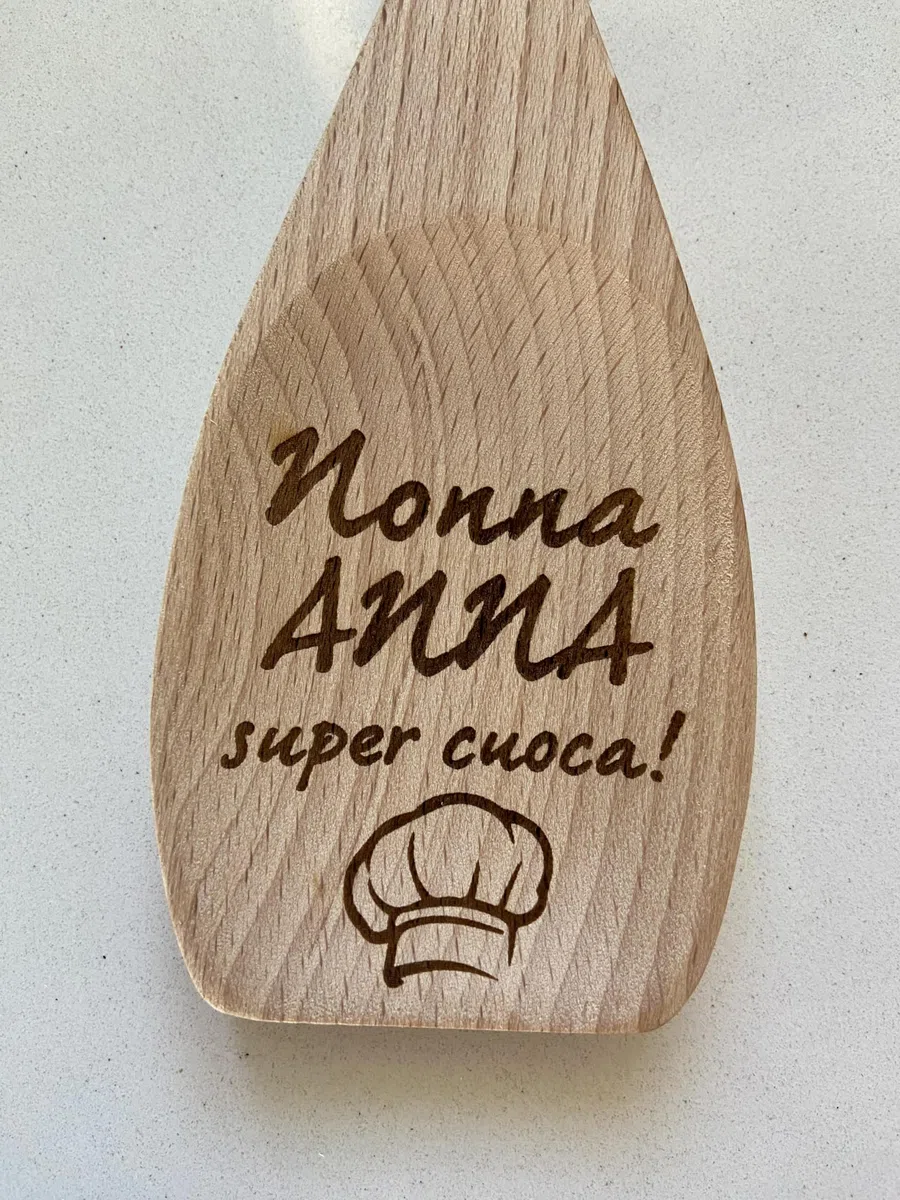 Mestolo spatola in legno personalizzato con nome- regalo personalizzato - cucina - festa nonni- mamma- papà- Natale