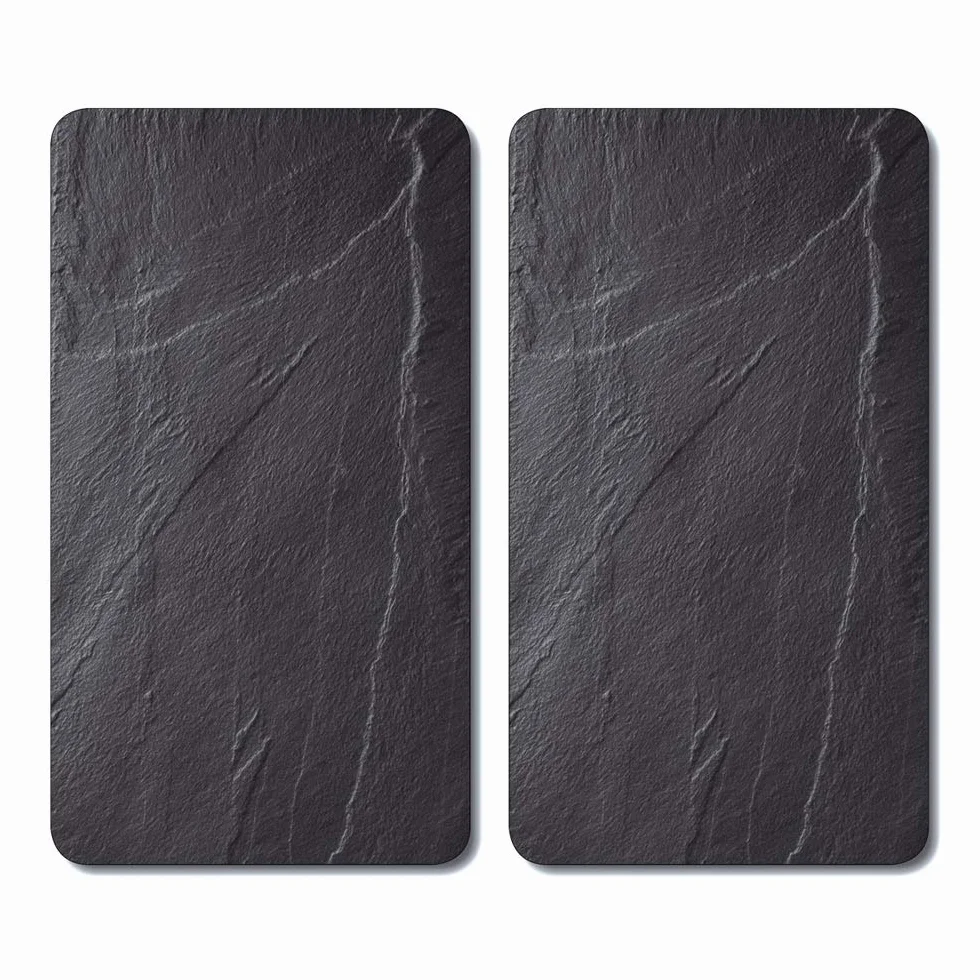 Kesper 3652313 - Taglieri di vetro, 2 pezzi, motivo ardesia, dimensioni 52 x 30 x 1,2 cm
