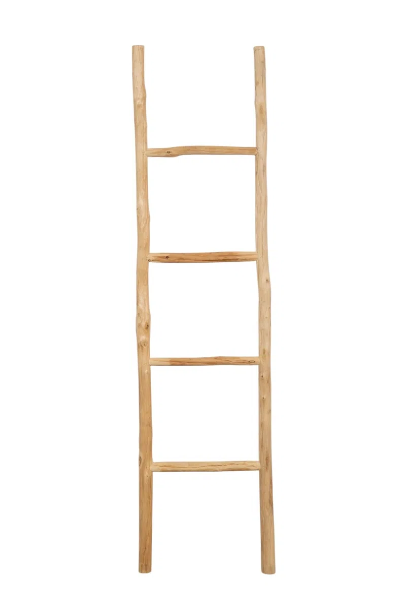 Biscottini Scaletta porta asciugamani bagno 150x3,5x37 - Scala Decorativa in Legno - Scala portasciugamani - Scaletta legno appendi asciugamani - Scaletta portasciugamani da parete Metallo, Bambu