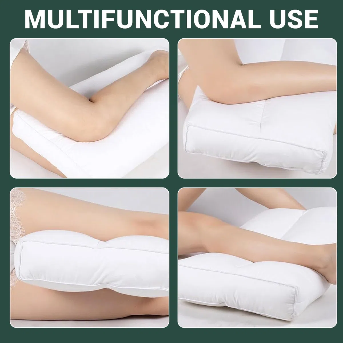 Cuscino per ginocchia per chi dorme sul fianco, ergonomico, senza cinghie, in cotone, extra lungo per alleviare fianchi e gambe, cuscino per ginocchia Longlegs