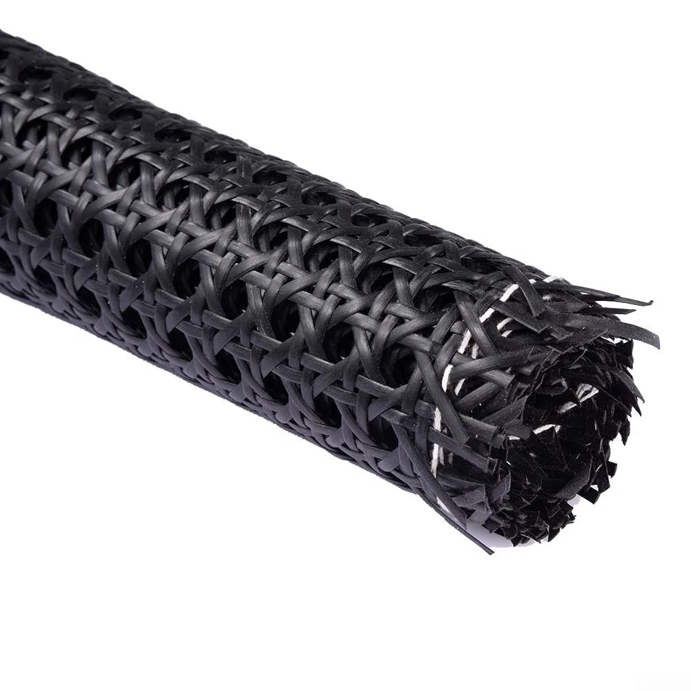 DAZZLEEX 1 rotolo di materiale caning, in rattan nero, rotolo di rete in tessuto di tessuto, materiale per sedie kit opzioni multi-formato 40 cm x 2 m